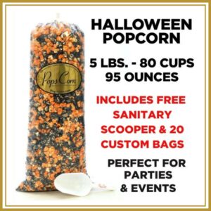 Black & Orange Caramel Popcorn – Bulk 5 lb (95 oz) Bag | Gourmet Halloween Popcorn | Pops Corn®