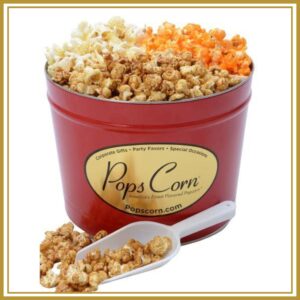 2 Gallon Red Gourmet Popcorn Tin | Holiday & Corporate Popcorn Gift | Pops Corn